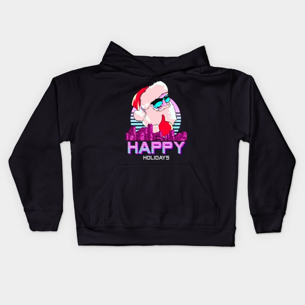 Vaporwave Santa XMAS Kids Hoodie by creative